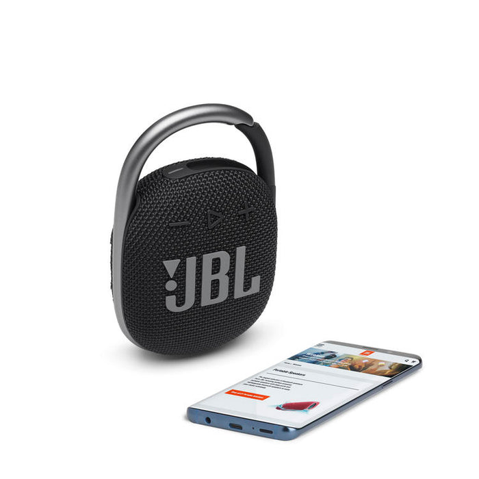 JBL Clip 4 | Haut-parleur Ultra-portable - Bluetooth - Imperméable - Autonomie 10 Heures - Noir-Sonxplus St-Sauveur