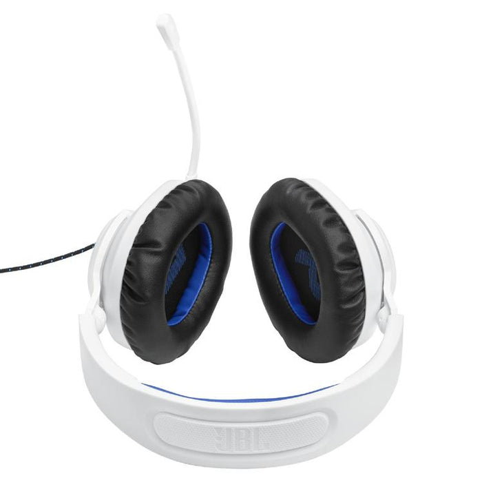 JBL Quantum 100P | Casque de jeu filaire circum-auriculaire - Pour Console Playstation - Blanc/Bleu-Sonxplus St-Sauveur