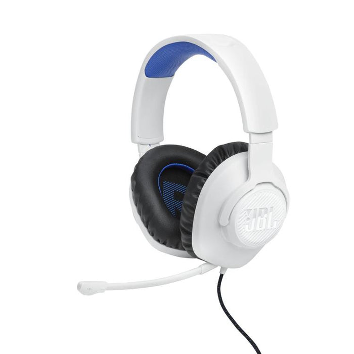 JBL Quantum 100P | Casque de jeu filaire circum-auriculaire - Pour Console Playstation - Blanc/Bleu-Sonxplus St-Sauveur