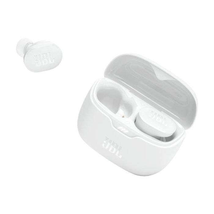 JBL Tune Buds | Écouteurs intra-auriculaires - 100% Sans fil - Bluetooth - Réduction de bruit - 4 microphones - Blanc-Sonxplus St-Sauveur