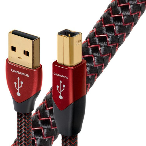 Audioquest Cinnamon | Câble USB A vers USB B - Version USB 2.0 - Conducteur en Argent massif à 1,25% - 1.5 Mètres-Sonxplus St-Sauveur