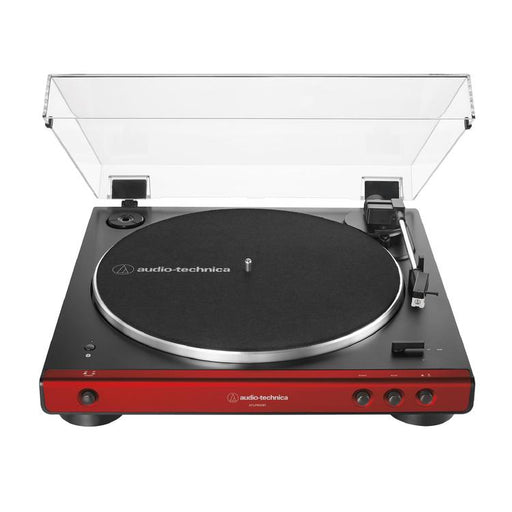 Audio-Technica AT-LP60XBT-RD | Table tournante Stéréo - Sans fil - Bluetooth - Entraînement par courroie - Entièrement automatique - Rouge-Sonxplus St-Sauveur