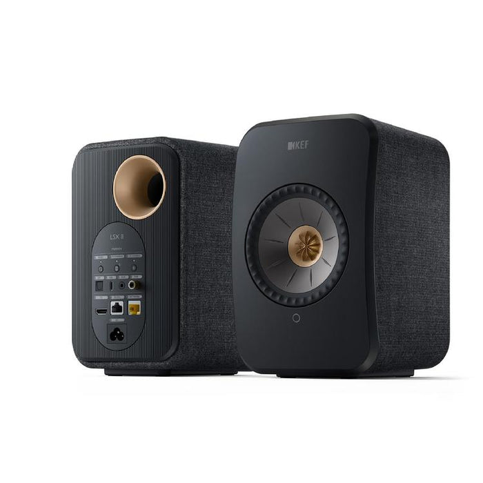 KEF LSX II | Haut-parleurs HiFi Sans fil - Compacte et versatile - Noir Carbone - Paire-Sonxplus St-Sauveur