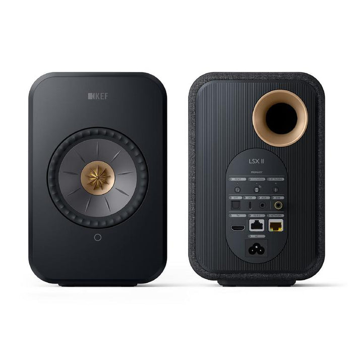 KEF LSX II | Haut-parleurs HiFi Sans fil - Compacte et versatile - Noir Carbone - Paire-Sonxplus St-Sauveur