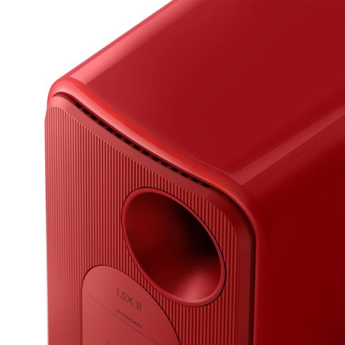 KEF LSX II | Haut-parleurs HiFi Sans fil - Compacte et versatile - Rouge Lave - Paire-Sonxplus St-Sauveur