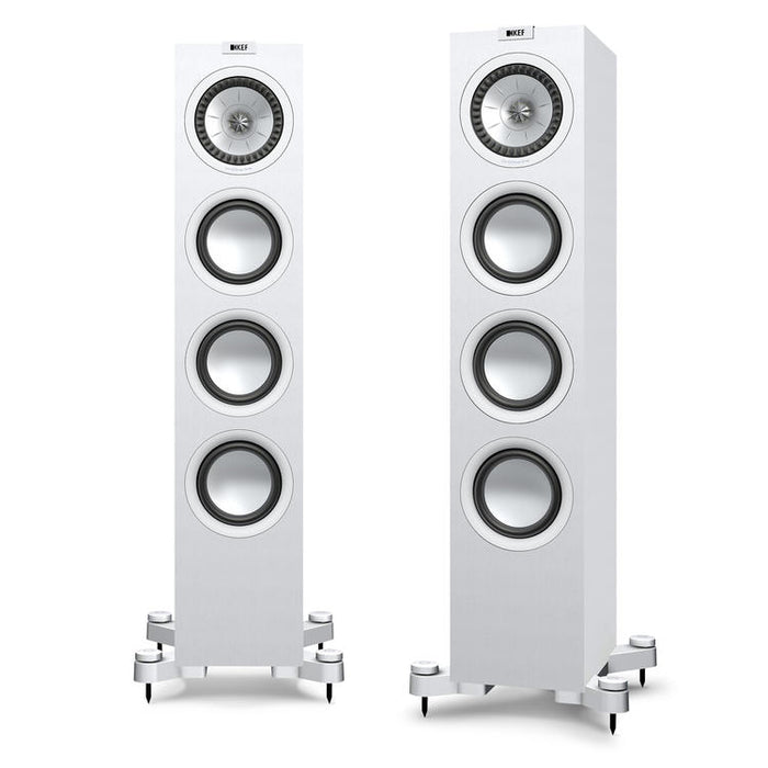 KEF Q550 | Haut-parleurs sur pieds - 2.5 Voies - Hi-Fi - Blanc Satin - Paire-Sonxplus St-Sauveur