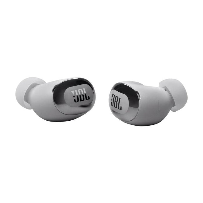 JBL Live Buds 3 | Écouteurs intra-auriculaires - Écran tactile LED 1,45" - Bluetooth - Argent-Sonxplus St-Sauveur