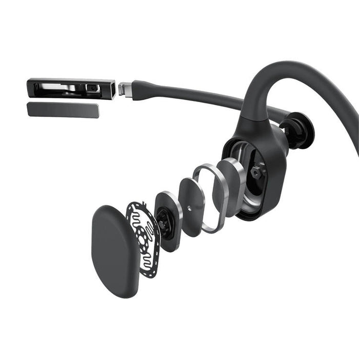 SHOKZ OpenComm2 USB-A | Écouteurs à conduction osseuse - Bluetooth - Adaptateur USB-A - Microphone - Noir-Sonxplus St-Sauveur