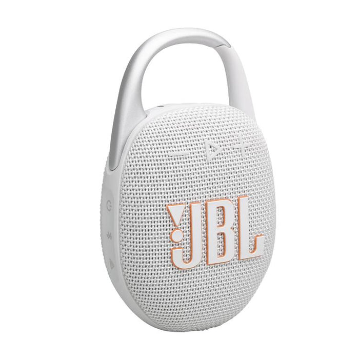 JBL Clip 5 | Haut-parleur à mousqueton portable - Bluetooth - IP67 - Blanc-Sonxplus St-Sauveur