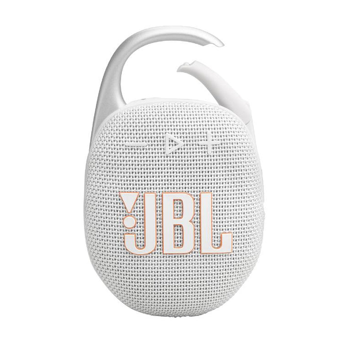 JBL Clip 5 | Haut-parleur à mousqueton portable - Bluetooth - IP67 - Blanc-Sonxplus St-Sauveur