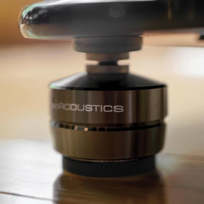 IsoAcoustics GAIA I | Supports d'isolation - Pour moniteur - Chrome foncé - Paquet de 4-Sonxplus St-Sauveur