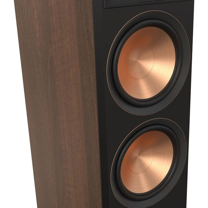 Klipsch RP8000FBII | Haut-parleurs sur pied à 2 voies - Double Caissons de graves de 8" - Noyer - Paire-Sonxplus St-Sauveur