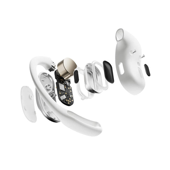 SHOKZ OpenFit Air | Écouteurs conduction osseuse - Jusqu'à 28 heures d'écoute - Bluetooth - Blanc-Sonxplus St-Sauveur