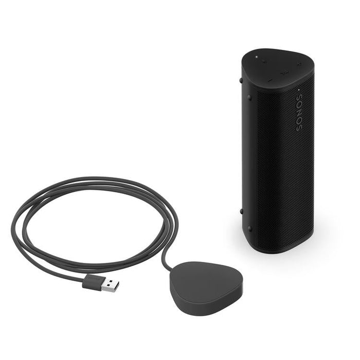 Sonos | Ensemble de Recharge Roam - 1 Haut-parleur Roam 2 portatif - 1 Chargeur Roam - Noir-Sonxplus St-Sauveur