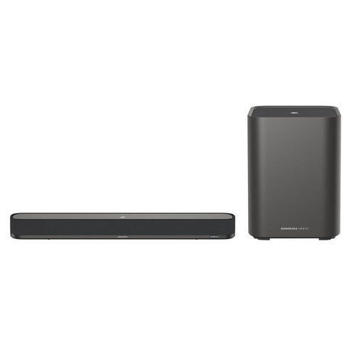 Sennheiser Ambeo mini et Sub | Barre de son 7.1.4 - Caisson de graves 8" - 600W RMS totales - Bluetooth - Noir - Ensemble-Sonxplus St-Sauveur