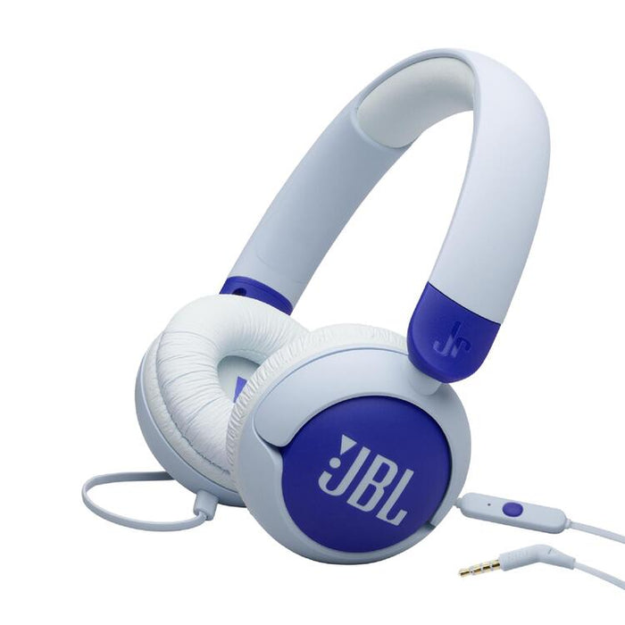 JBL JR320 | Écouteurs filaires circum-auriculaires pour enfant - JBL Safe Sound - Microphone - Bleu-Sonxplus St-Sauveur