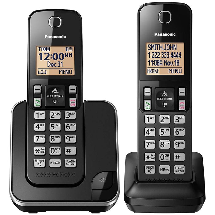 Panasonic KX-TGC382B | Téléphone sans fil - 2 combinés - Noir-Sonxplus St-Sauveur