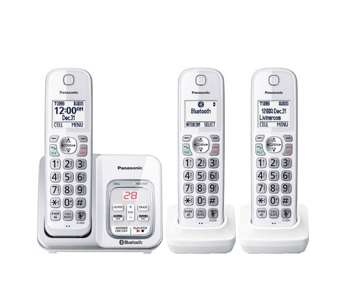 Panasonic KX-TGD593W | Téléphone sans fil - 3 combinés - Liaison cellulaire - Répondeur - Bluetooth - Blanc-Sonxplus St-Sauveur