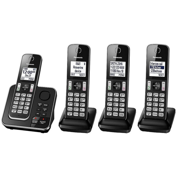 Panasonic KX-TGD394B | Téléphone sans fil - 4 combinés - Répondeur - Noir-Sonxplus St-Sauveur