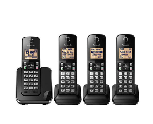 Panasonic KX-TGC384B | Téléphone sans fil - 4 combinés - Noir-Sonxplus St-Sauveur