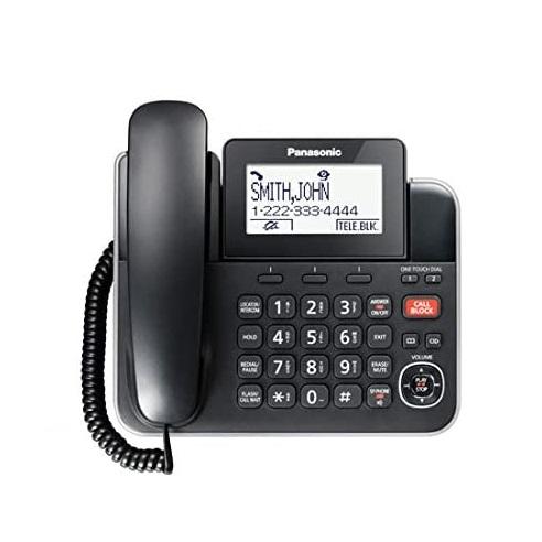 Panasonic KXTGF872B | Combo téléphone sans fil - 1 combiné fixe et 2 combinés sans fil - Répondeur - Noir-Sonxplus St-Sauveur