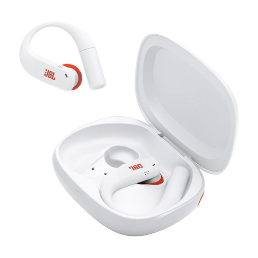 JBL Endurance Peak 4 | In-Ear Headphones - TwistLock - White/Orange - Sonxplus St-Sauveur