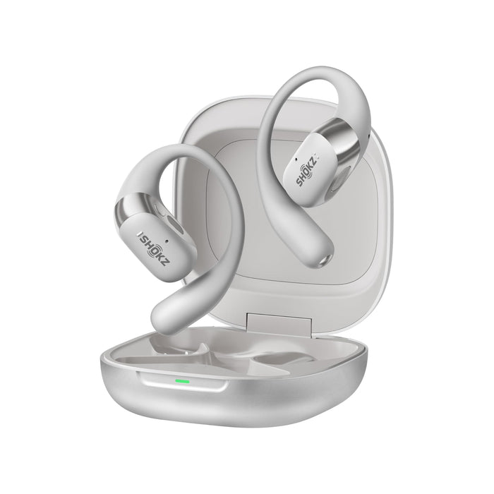 SHOKZ OpenFit 2+ | Open-Ear Headphones - Up to 48 Hours of Playback - Bluetooth - Gray - Sonxplus St-Sauveur