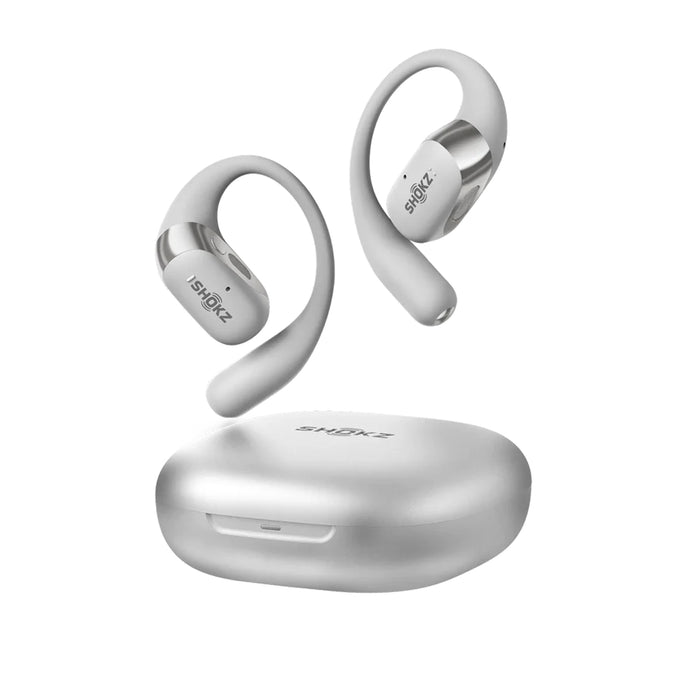 SHOKZ OpenFit 2+ | Open-Ear Headphones - Up to 48 Hours of Playback - Bluetooth - Gray - Sonxplus St-Sauveur