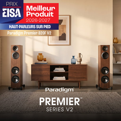 Paradigm Premier 820F V2 | Floorstanding Speakers - Walnut - Pair - Sonxplus St-Sauveur