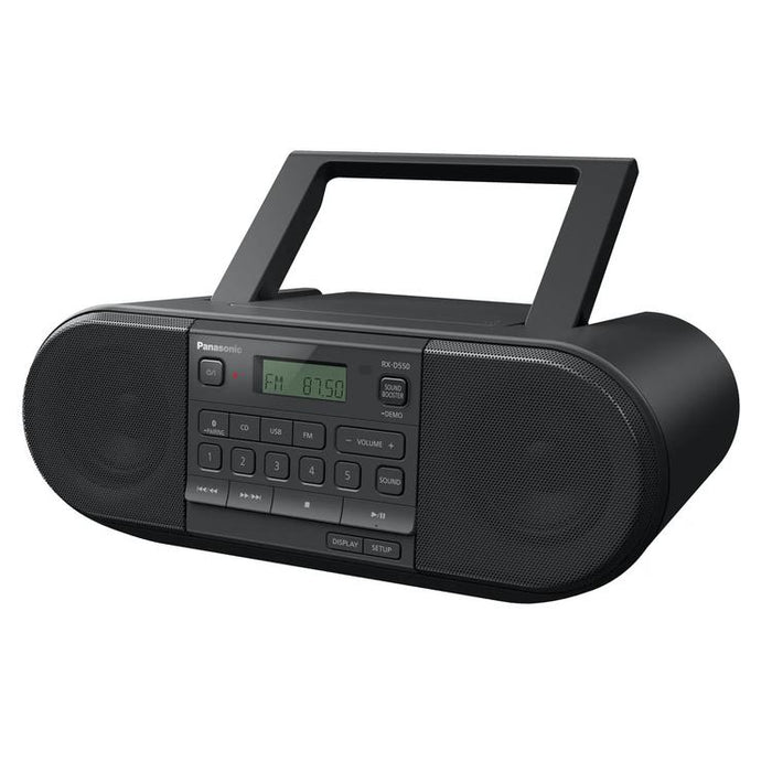 Panasonic RX-D550 | Radio portative - Bluetooth - FM - CD - USB - Puissante - Noir-Sonxplus St-Sauveur