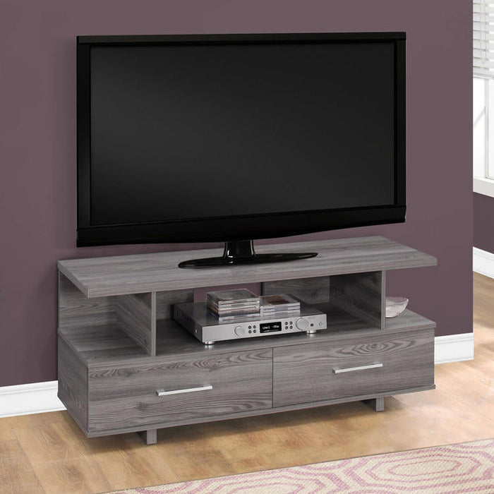 Monarch Specialties I 2608 | Meuble TV - 48" - 2 Tiroirs de rangement - Gris-Sonxplus St-Sauveur