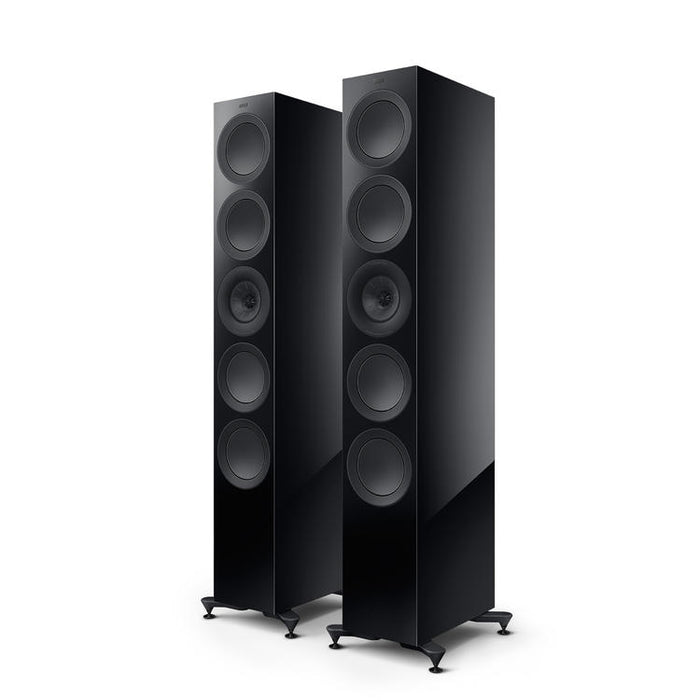 KEF R11 Meta | Haut-parleurs sur pieds - Bass Reflex 3 voies - Hi-Fi - Noir Laqué - Paire-Sonxplus St-Sauveur