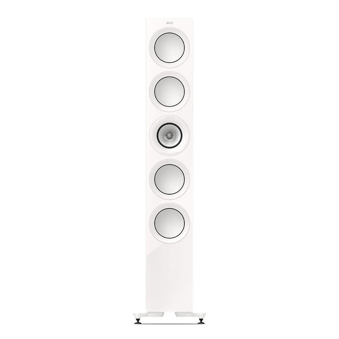 KEF R11 Meta | Haut-parleurs sur pieds - Bass Reflex 3 voies - Hi-Fi - Blanc Laqué - Paire-Sonxplus St-Sauveur