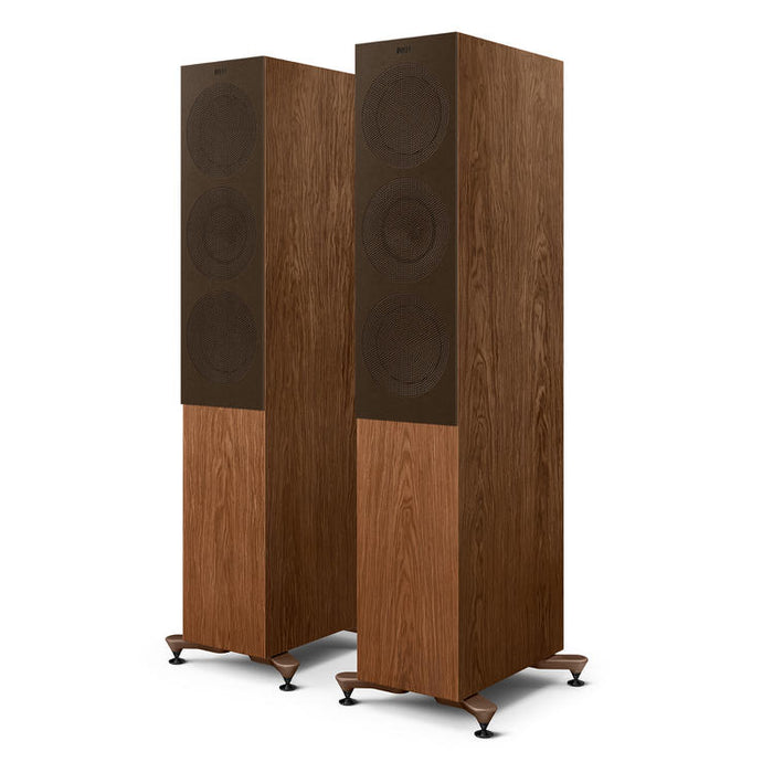 KEF R7 Meta | Haut-parleurs sur pieds - Bass Reflex 3 voies - Hi-Fi - Noyer - Paire-Sonxplus St-Sauveur