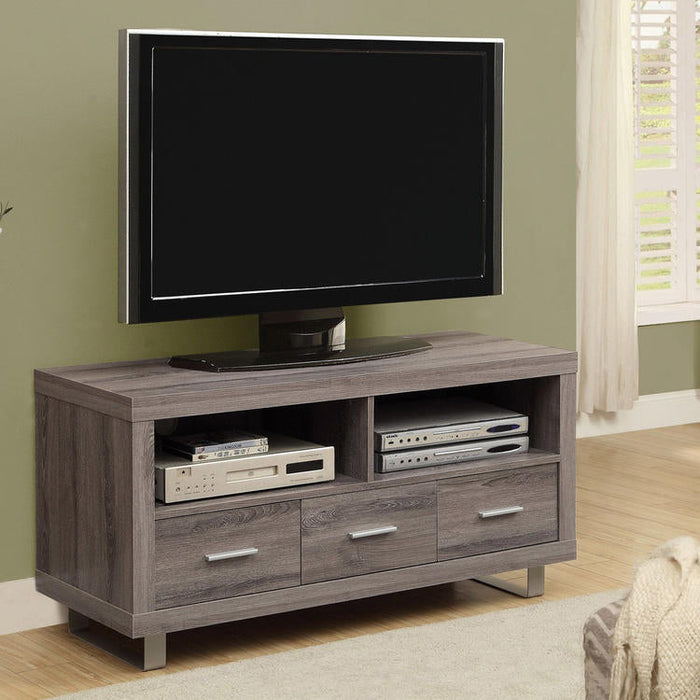 Monarch Specialties I 3250 | Meuble TV - 48" - 3 Tiroirs - Taupe foncé-Sonxplus St-Sauveur